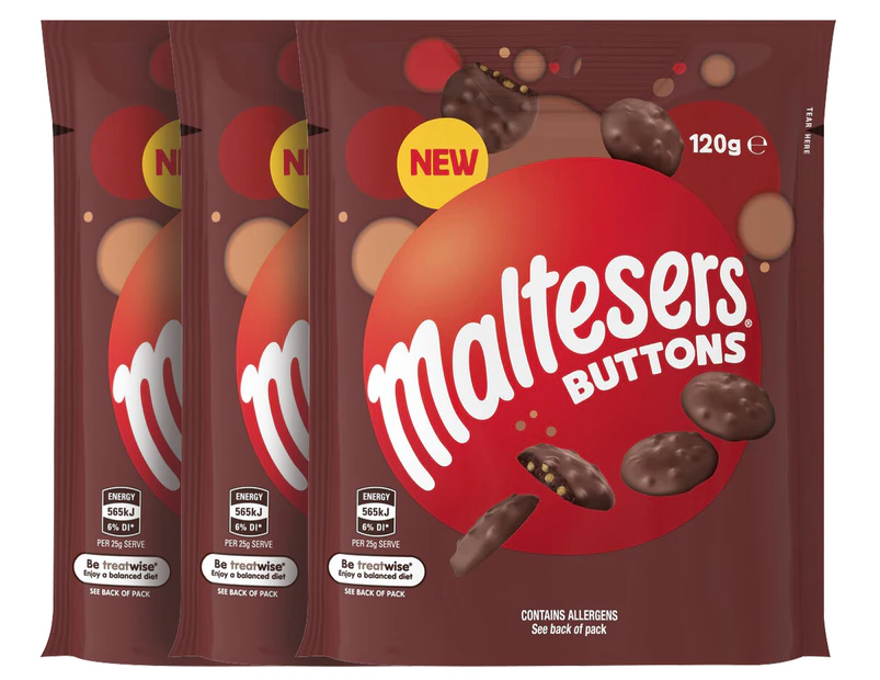 3 x Maltesers Buttons Milk Chocolate 120g