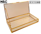 Maine & Crawford 21x11x13cm Lianna Glass Display Jewellery Box - Gold