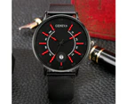 Geneva Calendar Red Pointers Dial Quartz Watch Stainless Steel Black Mesh Strap Watch for Male