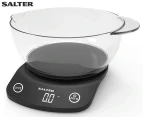 Salter 5kg Vega Electronic Kitchen Scale & 1.8L Glass Jug - Black/Clear