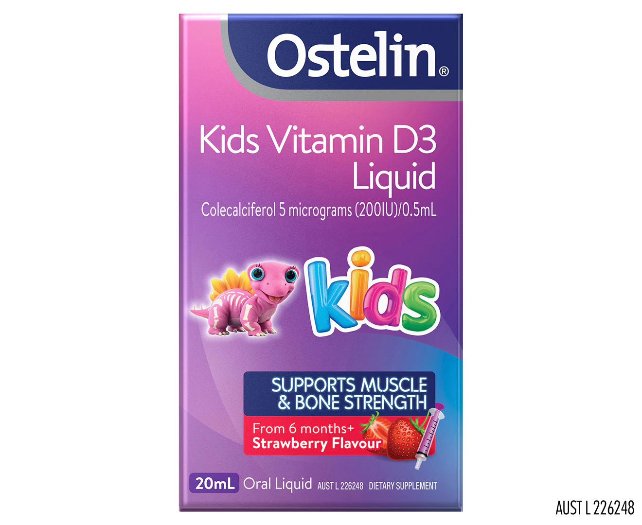 Ostelin Kids Vitamin D3 Liquid Strawberry 20mL