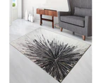 Super Soft Thin Thread Floor Area Modern Abstract Rug Carpet Black Grey