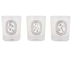 Diptyque Baies, Figuier, Roses Set of 3 Mini Candles 70g