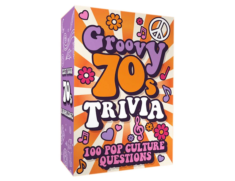 100pc Gift Republic Groovy 70s Trivia Pop Culture Questions Party Game Deck Set