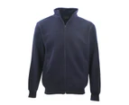 Adult Unisex Plain Fleece Lined Full Zip Up Jumper Jacket Men's Sweatshirt Coat - Navy