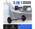 2 in 1 40cm Pressure Washer Undercarriage Cleaner Under Car Wash Water Broom w/Extension Wand