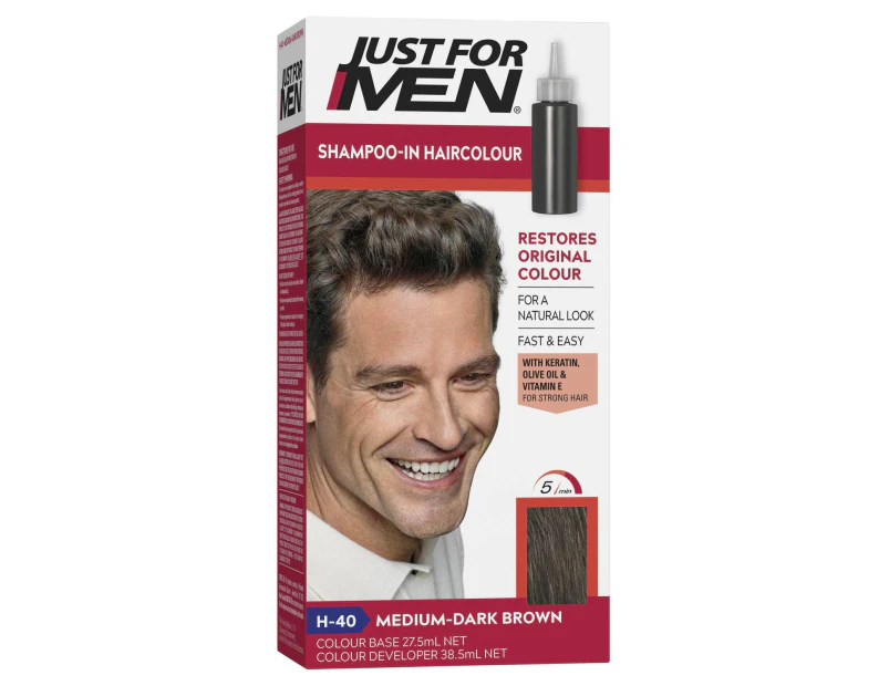 Just For Men Shampoo-In Hair Colour H-40 Medium-Dark Brown