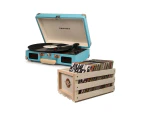 Crosley Cruiser Deluxe Portable Turntable Turquoise + Free Crate