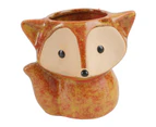 1pce 10cm Gloss Yellow Baby Fox Plant Pot Ceramic Glazed Cute Face for Flowers, Herbs, Succulents