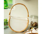Semicircle Rattan Basket Natural 23x12x33cm