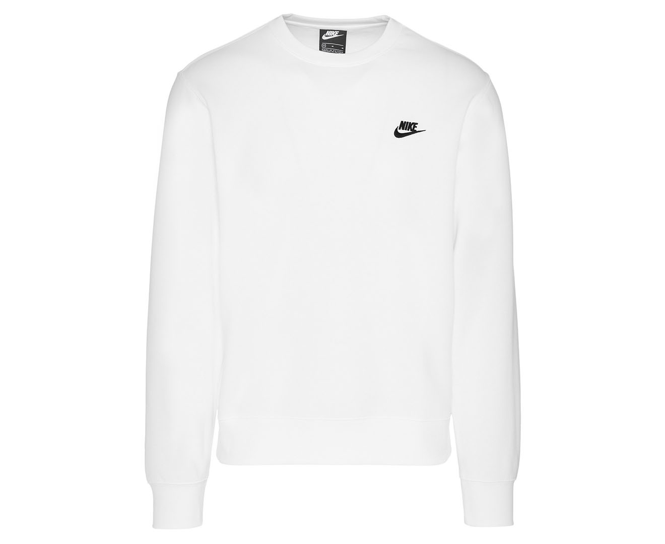 Nike Sportswear Men's Club Fleece Crew - White/Black | Catch.co.nz