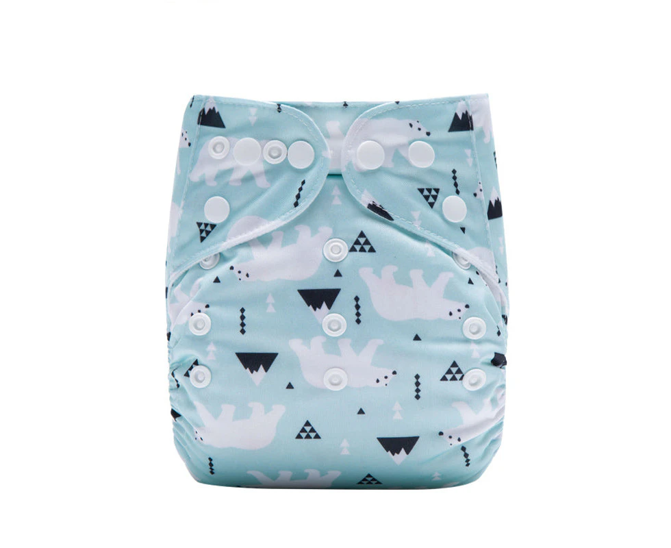 Lulu & Finn Polar Bears Print Modern Cloth Nappy