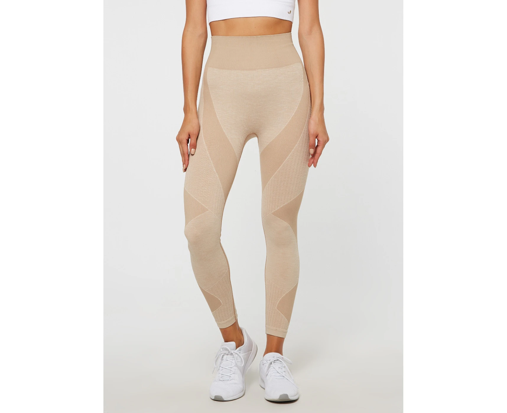 Jerf Womens Bonita Beige Seamless Active Leggings