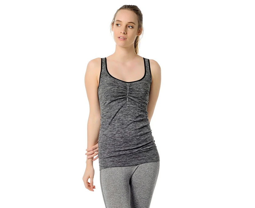 Jerf  Womens Belize Grey Melange Seamless Active Tank