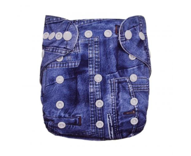 Alva Baby Denim Print Modern Cloth Nappy