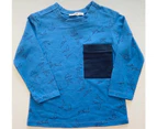 Mamino Boy Birdy Blue Long Sleeves Printed Tee Shirt