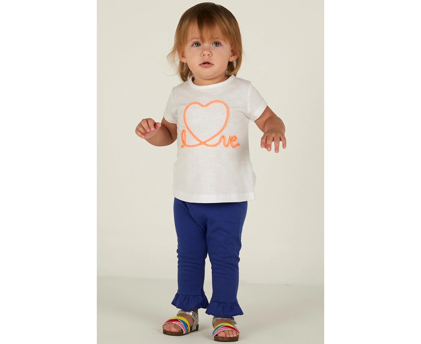 Mamino Baby Girl Love Ruffle Pant & T Shirt 2 Pieces Set