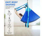 Aerial Yoga Swing Hammock Anti-Gravity Pilates Sling Trapeze Inversion Fitness Exercise Home GYM, Blue