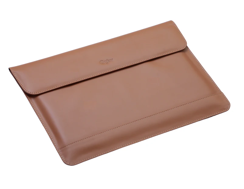 Premium Leather Sleeve Case for 13-inch MacBook Pro Air HP Handmade Top Grain Leather - Tan Brown