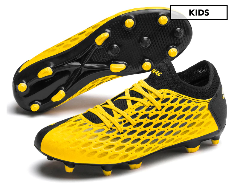 Puma Kids' Future 5.4 FG/AG Studded Football Boots - Yellow/Black