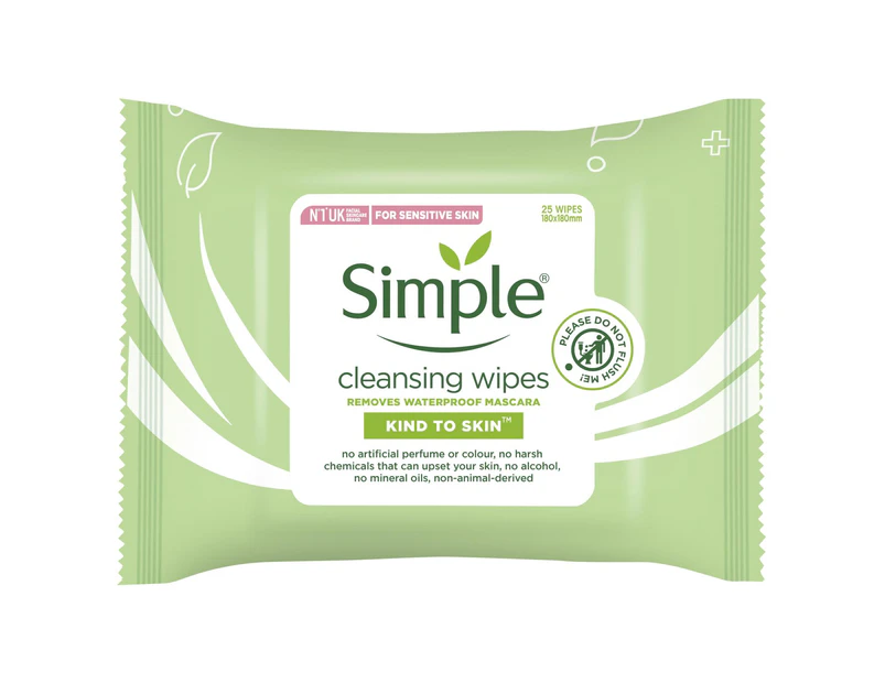 Simple Face Cleansing Wipes 25pk