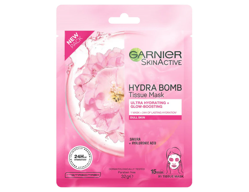 Garnier Skin Active Ultra Hydrating + Glow-Boosting Hydra Bomb Tissue Mask
