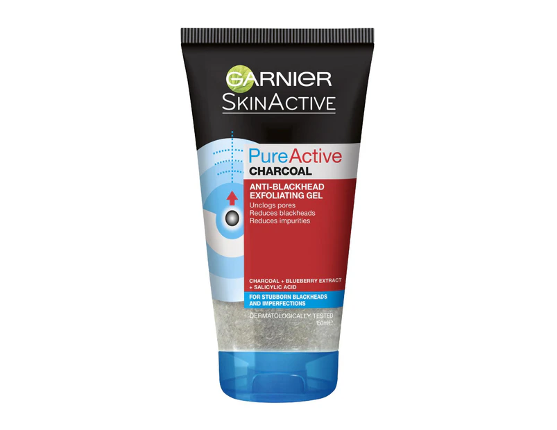 Garnier SkinActive Pure Active Anti-Blackhead Charcoal Exfoliating Gel 150mL