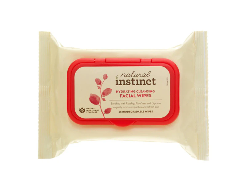 Natural Instinct Hydrating Facial Wipes 25 Pack