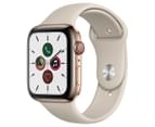 Apple Watch Series 5 (GPS + Cellular) 44mm Gold Stainless Steel Case with Stone Sport Band 1