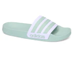 Adidas Unisex Adilette Shower Sandal Slides - Green Tint/White