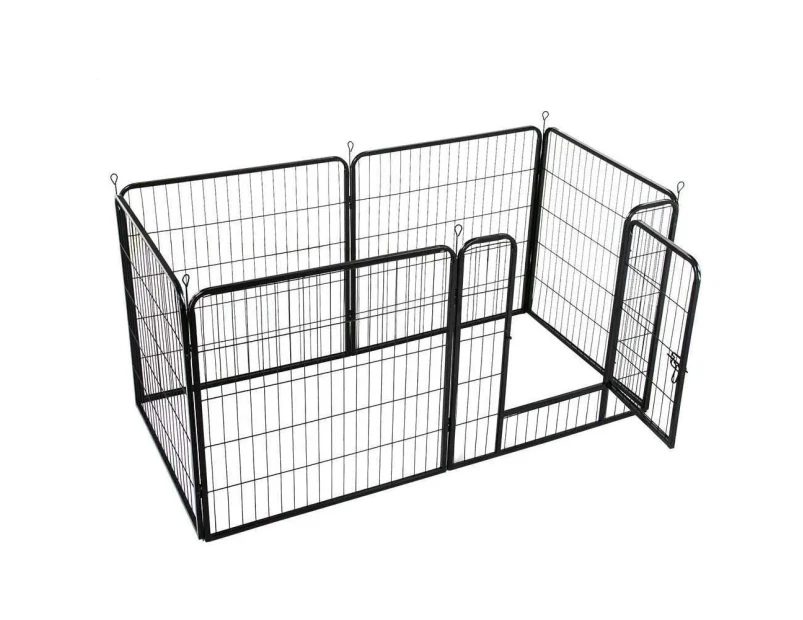 6 Panel 80x80cm Pet Dog Cat Bunny Puppy Play pen Playpen Exercise Cage Dog Panel Fence