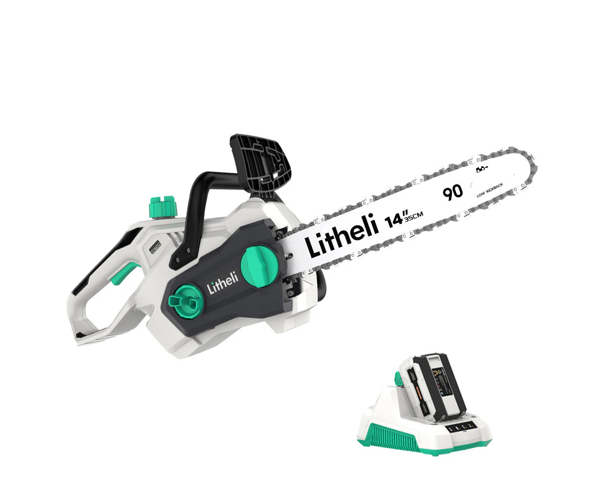 LITHELI 40v 14" BRUSHLESS Cordless Handheld Chainsaw Kit