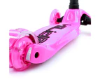i-Glide Kids 3 Wheel Push Scooter - Light Up Wheels - Pink - Pink
