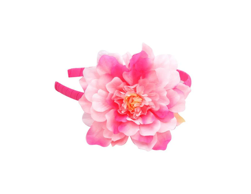 Pink Poppy Pretty Dehlia Flower Headband - Pink