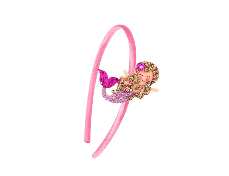 Pink Poppy Glitter Mermaid Headband - Pink