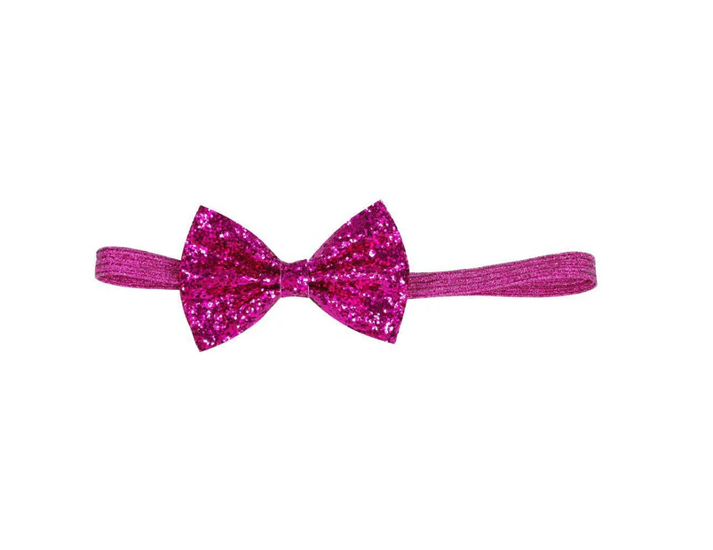 Pink Poppy Sparkle Collection Bow Headband - Hot Pink