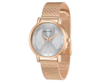 Mestige Women's 34mm Elsa Stainless Steel Watch w/ Swarovski® Crystals - Rose Gold/Silver