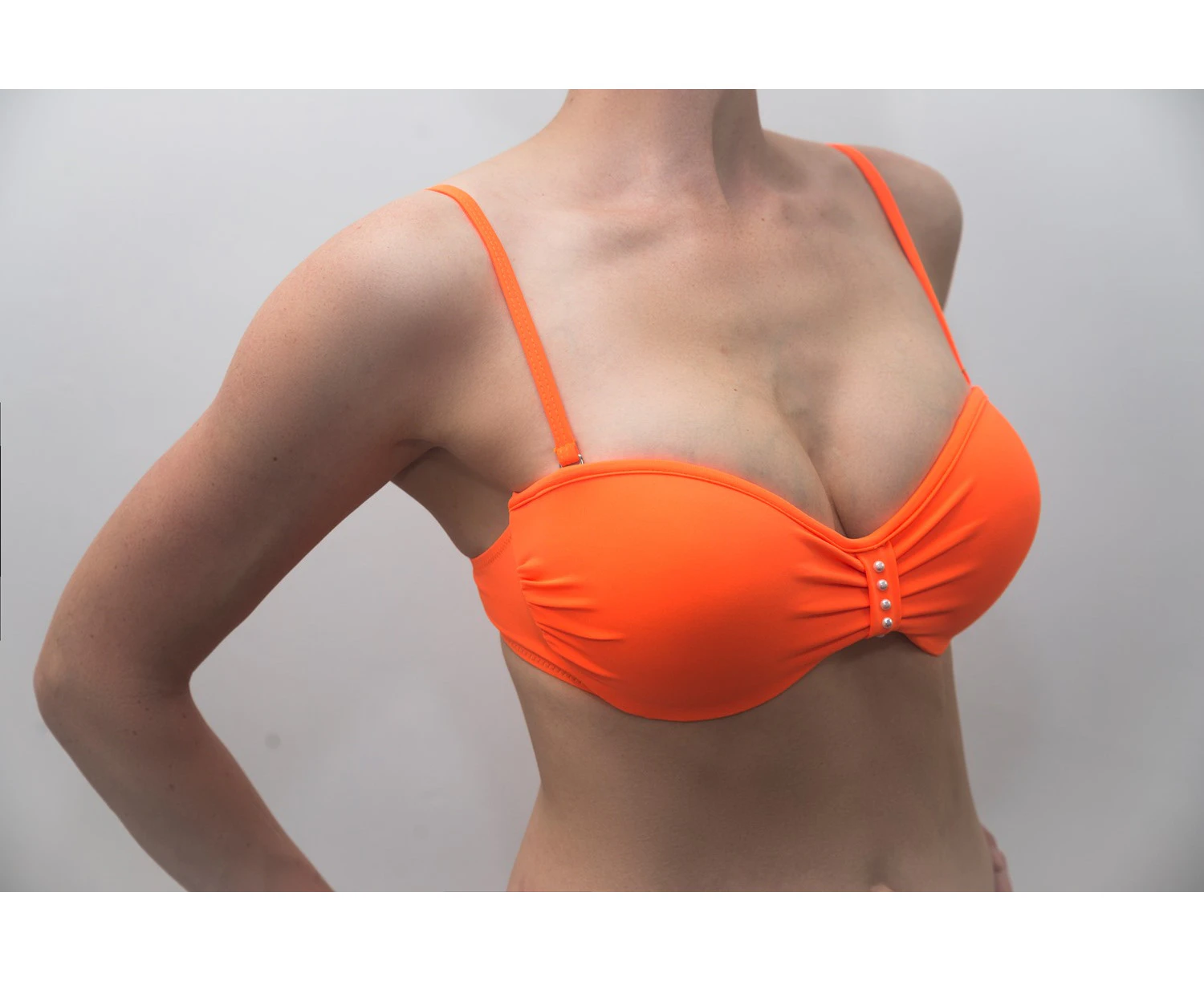 Aqua Perla Womens Fiji Orange Bikini Top