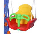 5-in-1 Kids Double Slide and Swing Playset with Basketball Hoop Elephant Design