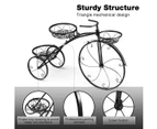 3 Tier Bicycle Shape Plant Stand Metal Flower Plant Pot Stand Display Rack Black