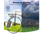 3 Tier Bicycle Shape Plant Stand Metal Flower Plant Pot Stand Display Rack Black