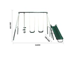 Heavy Duty Steel Outdoor Swing Set with 2 Swing Seats, 1 Glider and 1 Slide