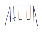 Metal Swing Set Outdoor Backyard Playground for Kids with 2-Person Glider