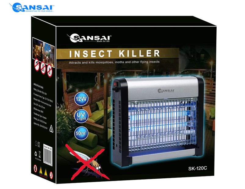 Sansai 12W Electric Insect Killer - Black/Silver