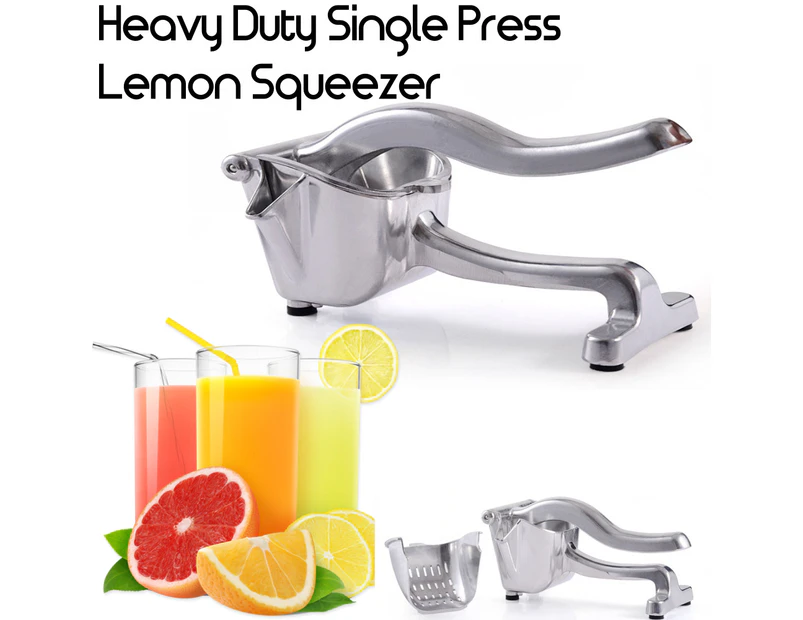 Heavy Duty Single Press Lemon Squeezer, Aluminum and Steel Business Lime Hand Squeezer