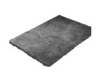 Soft Anti Slip Rectangle Plush Shaggy Floor Rug Carpet in Charcoal 60x220cm - Charcoal