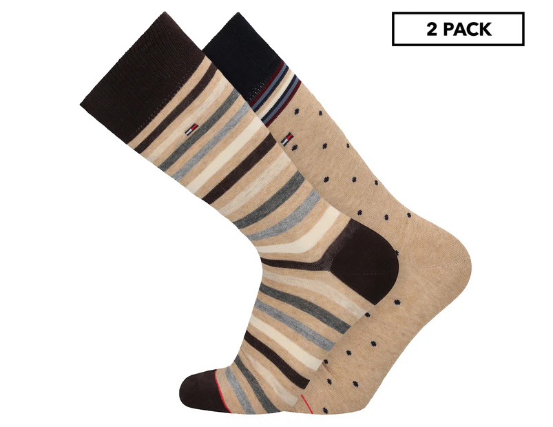Tommy Hilfiger Men's Primary Stripe Crew Socks 2-Pack - Assorted