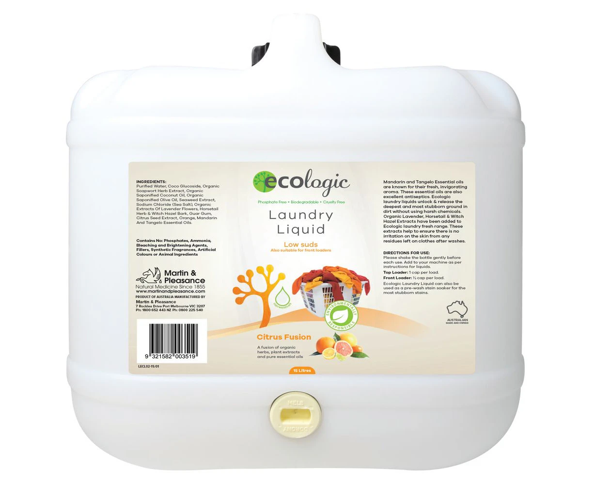 ECOLogic Citrus Fusion Laundry Liquid BULK 15L