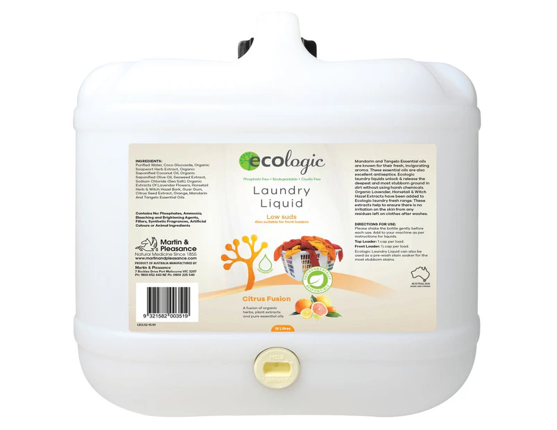 ECOLogic Citrus Fusion Laundry Liquid BULK 15L