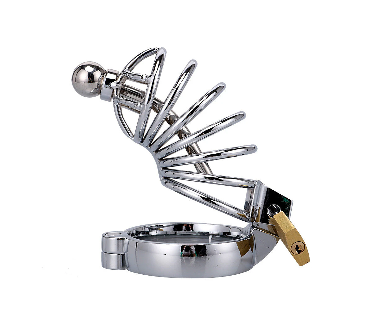 RY Stainless Steel Cock Penis Cage Male Chastity Cage Kit with Urethra / Long Edition / 3 Size